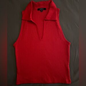 Red Collar Top